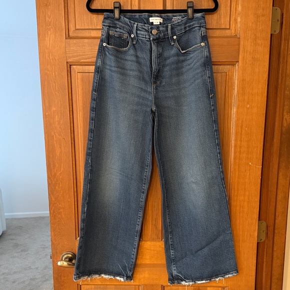 Good American Palazzo Crop Blue Wide Leg Denim - Picture 3 of 10